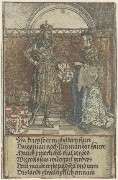 The Burgundian Wedding; Maximilian Marries Mary of Burgundy av Albrecht Dürer