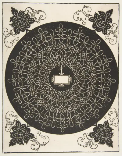 The First Knot. Interlaced Roundel with an Oblong Panel in its Center av Albrecht Dürer