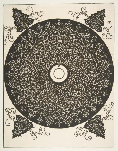 The Fourth Knot. Interlaced Roundel with a Round Medallion in its Center av Albrecht Dürer