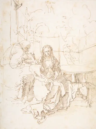 The Holy Family in an Enclosed Garden av Albrecht Dürer