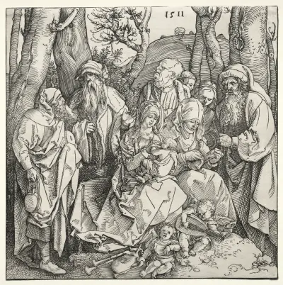 The Holy Family with Two Musician Angels av Albrecht Dürer