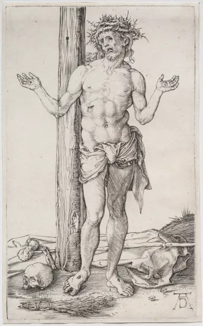 The Man of Sorrows Standing, with Hands Raised av Albrecht Dürer