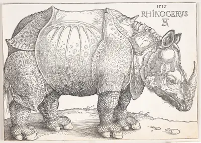 The rhinoceros, 1515 – nr 2 av Albrecht Dürer