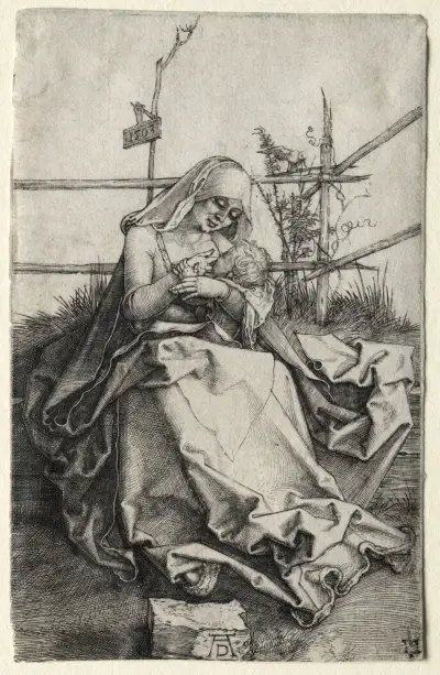 The Virgin and Child on a Grassy Bench av Albrecht Dürer