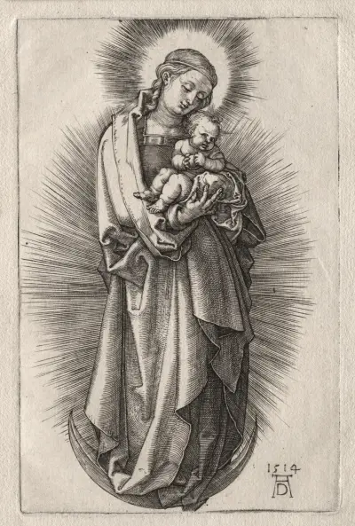 The Virgin with Hairband on a Crescent Moon av Albrecht Dürer
