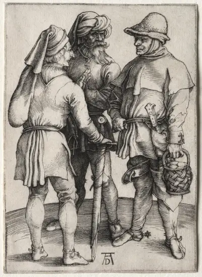 Three Peasants in Conversation av Albrecht Dürer