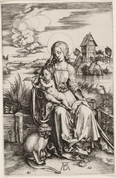 Virgin and Child with the Monkey av Albrecht Dürer