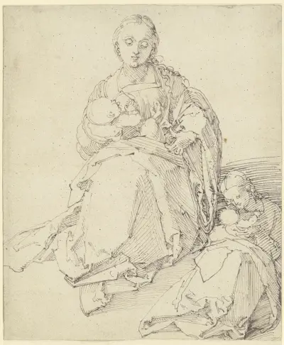 Zwei Studien zu einer Maria mit Kind av Albrecht Dürer