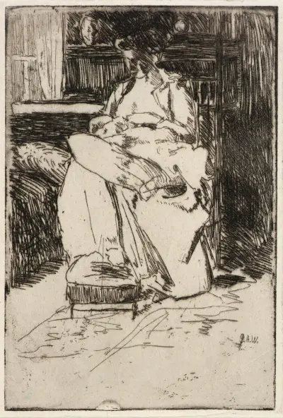 Mother and Child no. 1 av Julian Alden Weir