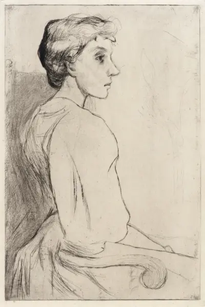 Porträtt av en kvinna av Julian Alden Weir