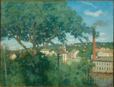The Factory Village av Julian Alden Weir