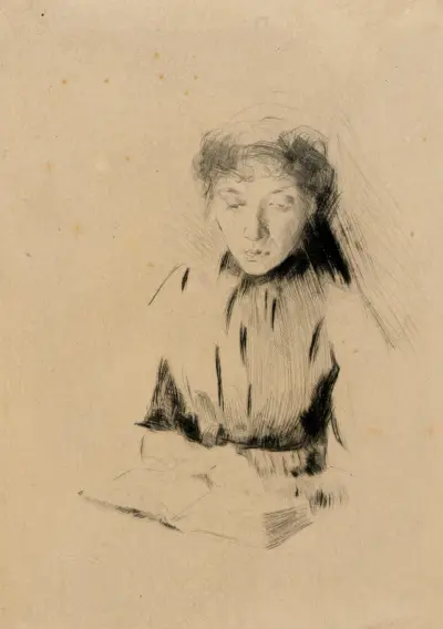 Det lilla porträttet (Ung kvinna) av Julian Alden Weir