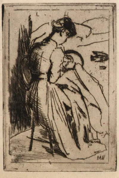 Woman Embroidering von Julian Alden Weir