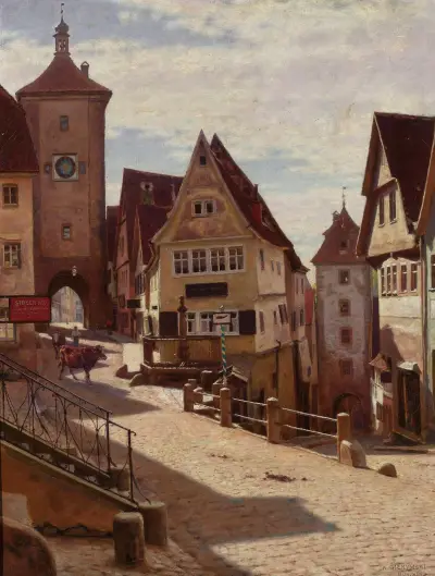 Am Plönlein in Rothenburg av Aleksander Gierymski