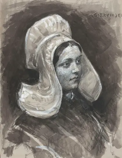 Bretonka, studium av Aleksander Gierymski