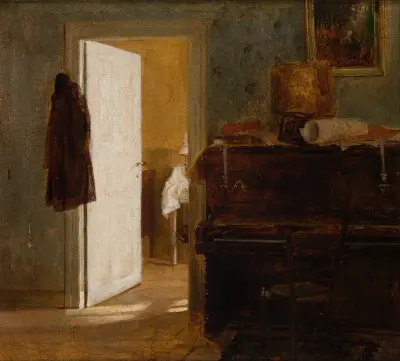 Interior of the Gierymskis’ Flat in Munich av Aleksander Gierymski