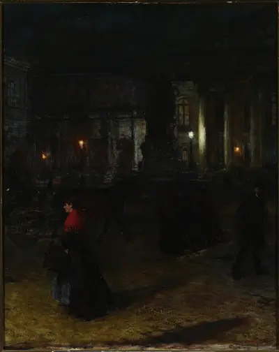 Max-Josefplatz in Munich at night av Aleksander Gierymski