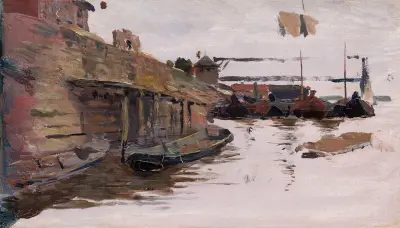 Sand workers, sketch av Aleksander Gierymski