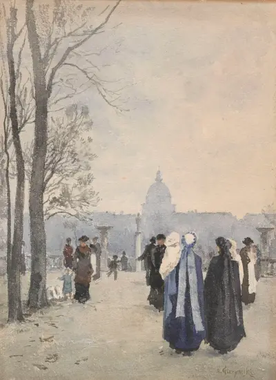 Stroll in a park av Aleksander Gierymski