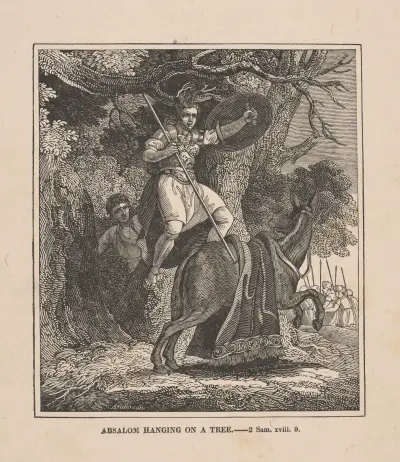 Absolom hanging on a tree av Alexander Anderson
