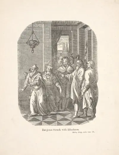 Bar-Jesus struck with blindess av Alexander Anderson