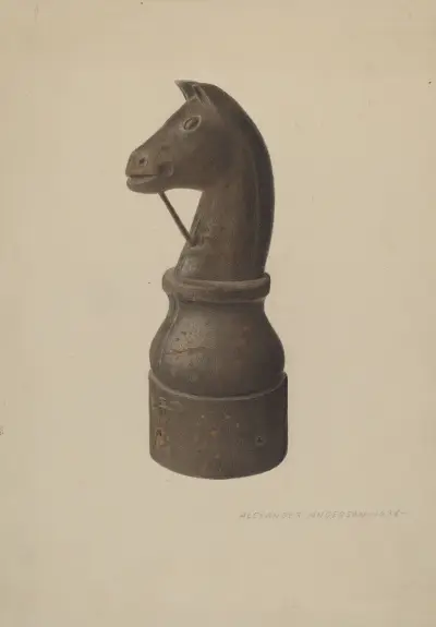 Horse Head Hitching Post av Alexander Anderson