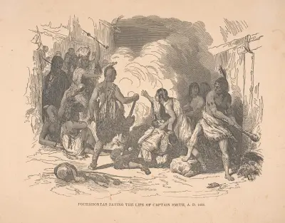 Pochahontas saving the life of Captain Smith, A.D. 1608. av Alexander Anderson