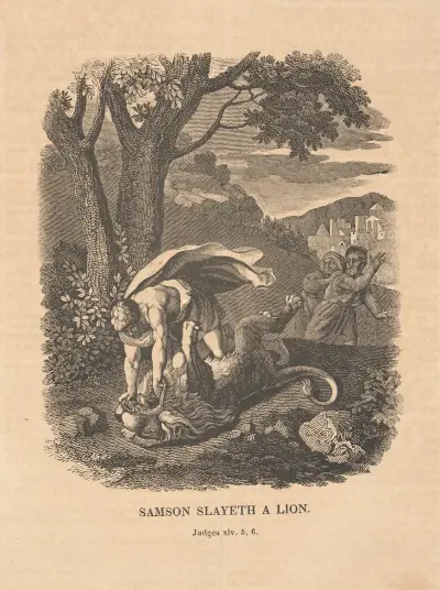 Samson slayeth a lion av Alexander Anderson