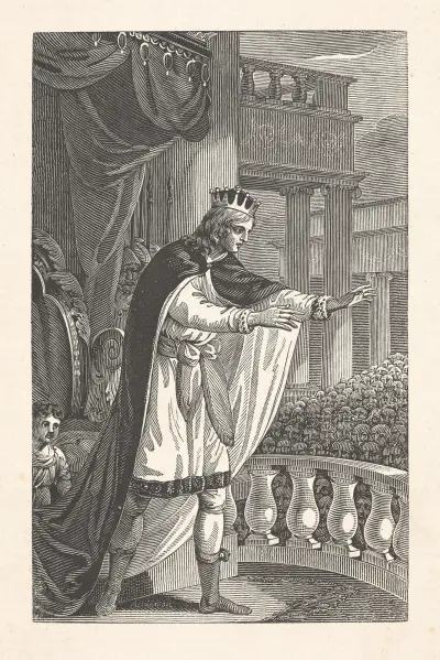 Solomon blessing the congregation of Israel. av Alexander Anderson
