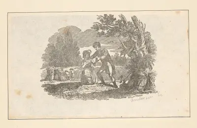 The seasons [Autumn; Couple resting at harvest] av Alexander Anderson