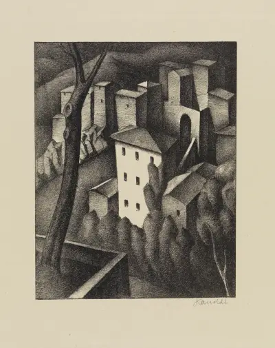 Olevano (Olevano V), 1925 av Alexander Kanoldt
