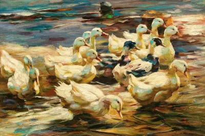 Ducks Getting Out of the Water av Alexander Koester