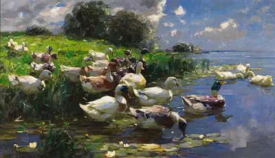 Enten (Seelandschaft) av Alexander Koester