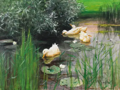 Enten im Seerosenteich av Alexander Koester