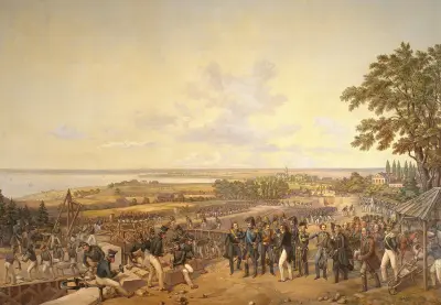 King Carl XIV Johan of Sweden Visiting the Canal Locks at Berg in 1819 av Alexander Wetterling