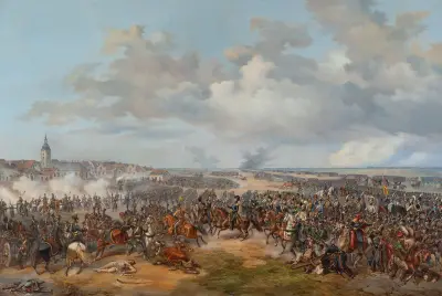 Swedish Troops Assaulting the Town Gate of Leipzig, October 19, 1813 av Alexander Wetterling