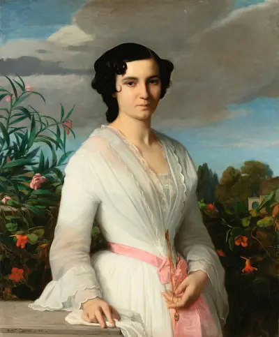 Portrait Of Mademoiselle Louise Marès av Alexandre Cabanel