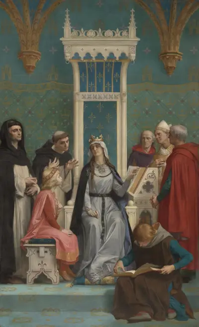 Saint Louis enseigné par sa mère av Alexandre Cabanel
