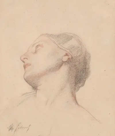Study of a Woman’s Head, for the Glorification of St. Louis av Alexandre Cabanel