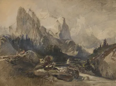 Wetterhorn v Bernském Oberlandu, Alexandre Calame