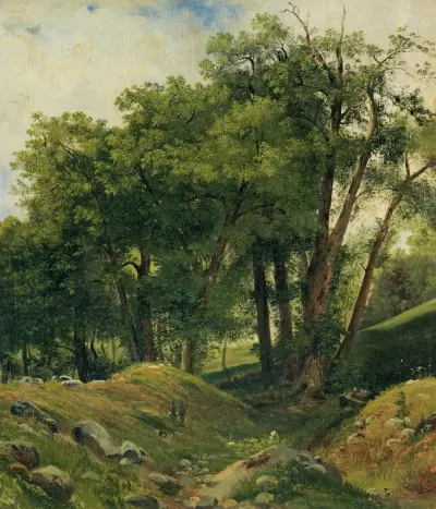 Group Of Chestnut Trees av Alexandre Calame