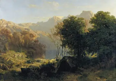 Lake Lucerne av Alexandre Calame