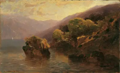 Partie vom Genfer See av Alexandre Calame