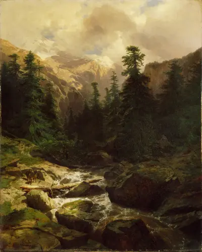 Souvenir of Rosenlaui, Switzerland av Alexandre Calame