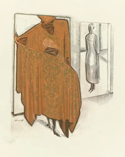 Is-effekt; Aftonkappa av Paul Poiret av Alexandre Jacovleff