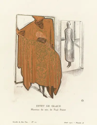 Iseffekt, aftonkappa av Paul Poiret av Alexandre Jacovleff