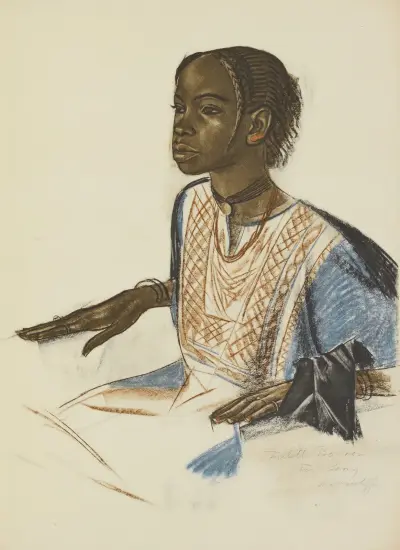 Fillette Bornou (Fort Lamy) av Alexandre Jacovleff