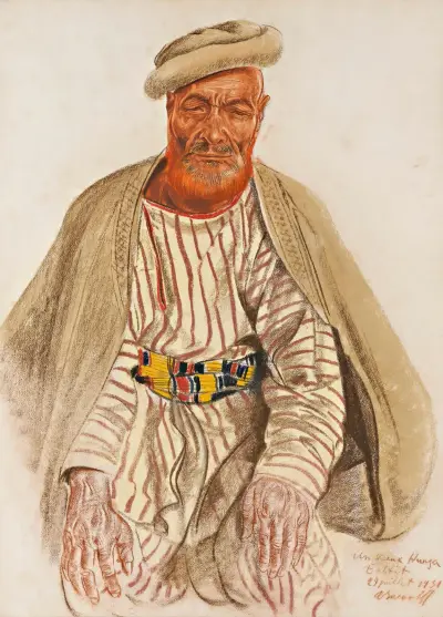 Portrait of A Hunza Tribesman av Alexandre Jacovleff
