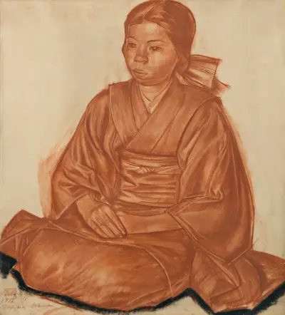 Portrait of A Japanese Girl av Alexandre Jacovleff
