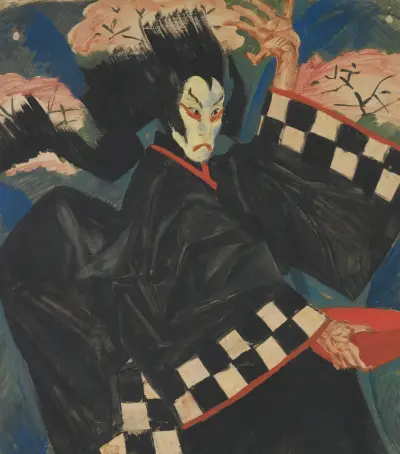 Portrait Of Usaemon av Alexandre Jacovleff